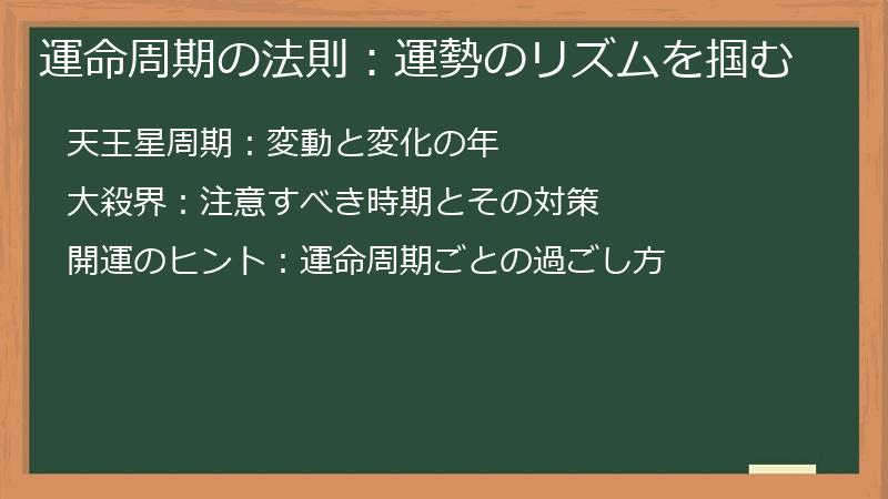 運命周期の法則：運勢のリズムを掴む