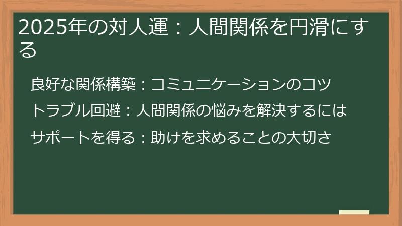 2025年の対人運：人間関係を円滑にする
