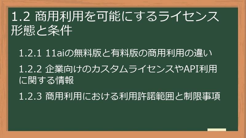 1.2 商用利用を可能にするライセンス形態と条件
