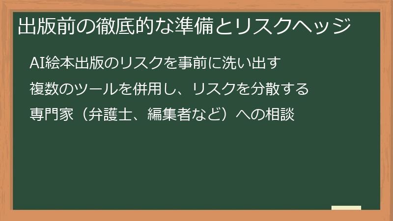 出版前の徹底的な準備とリスクヘッジ