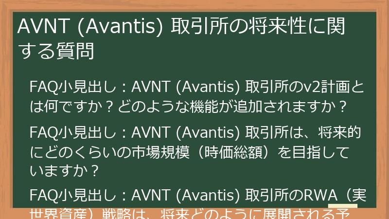 AVNT (Avantis) 取引所の将来性に関する質問