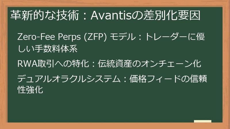 革新的な技術:Avantisの差別化要因