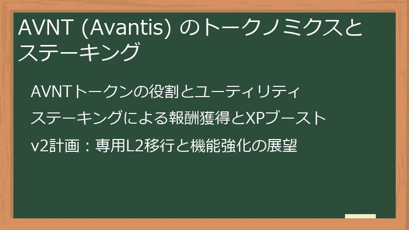 AVNT (Avantis) のトークノミクスとステーキング