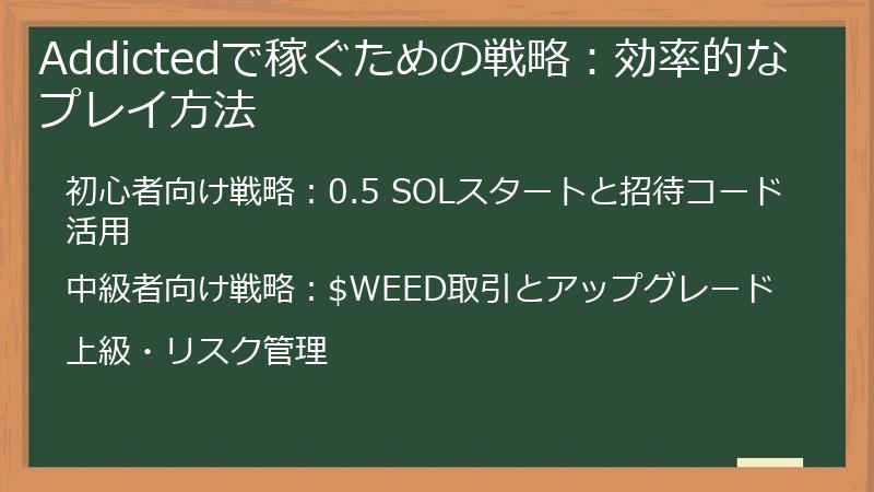 Addictedで稼ぐための戦略：効率的なプレイ方法