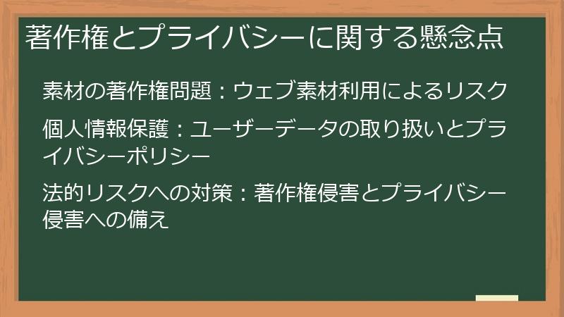 著作権とプライバシーに関する懸念点