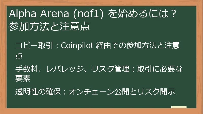 Alpha Arena (nof1) を始めるには？ 参加方法と注意点