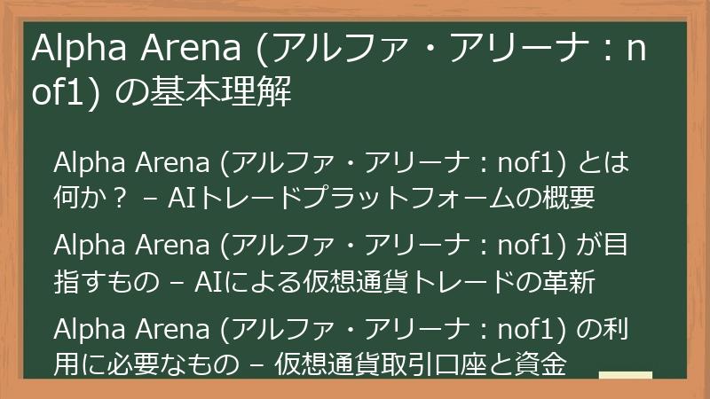 Alpha Arena (アルファ・アリーナ：nof1) の基本理解