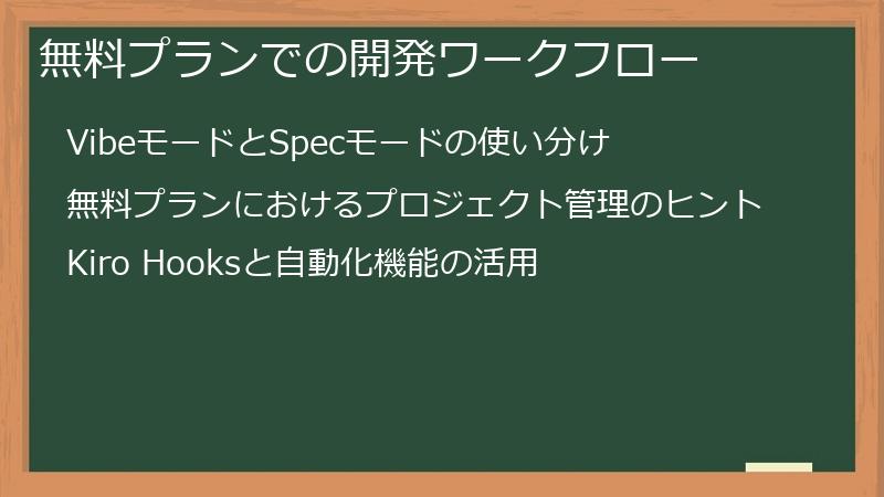 無料プランでの開発ワークフロー