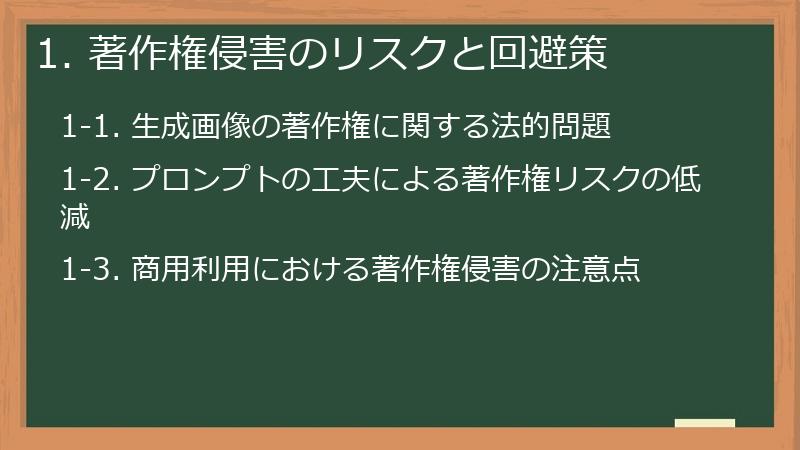 1. 著作権侵害のリスクと回避策