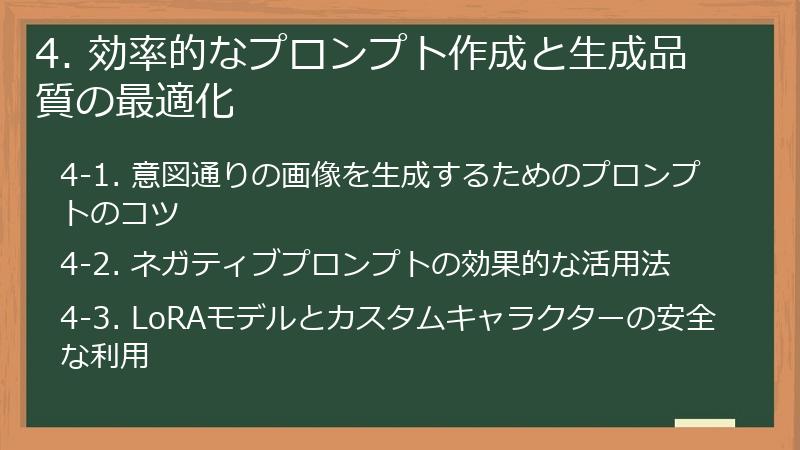 4. 効率的なプロンプト作成と生成品質の最適化