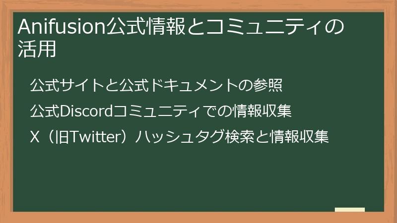Anifusion公式情報とコミュニティの活用