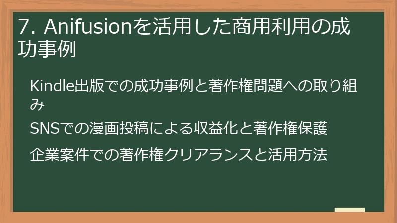7. Anifusionを活用した商用利用の成功事例