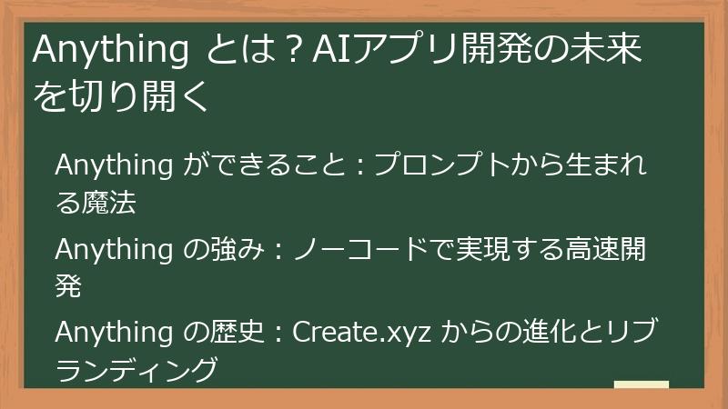 Anything とは?AIアプリ開発の未来を切り開く