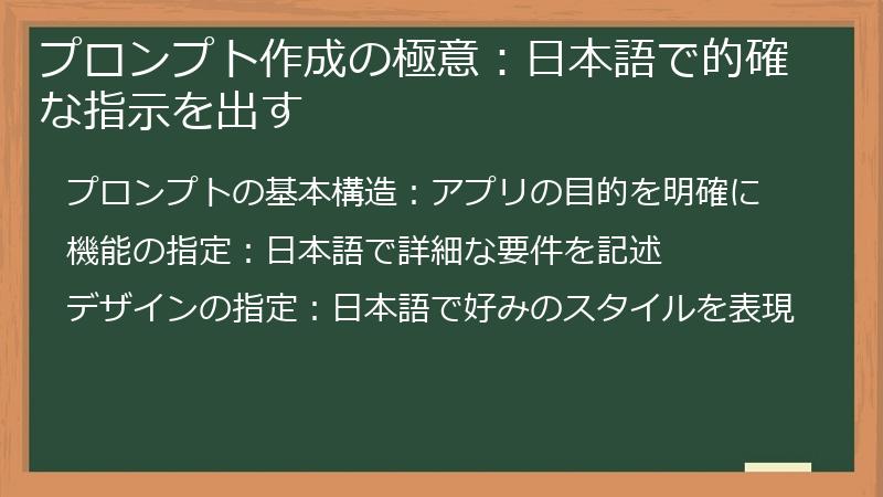 プロンプト作成の極意:日本語で的確な指示を出す