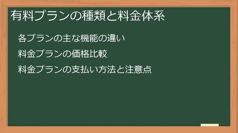 有料プランの種類と料金体系