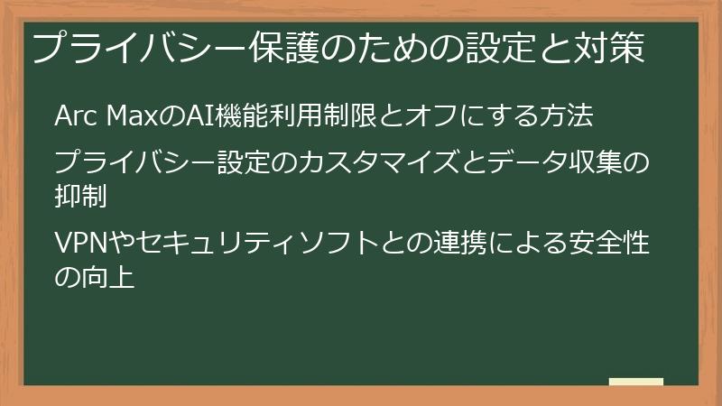 プライバシー保護のための設定と対策