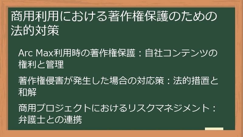 商用利用における著作権保護のための法的対策