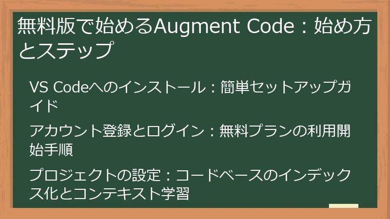 無料版で始めるAugment Code:始め方とステップ
