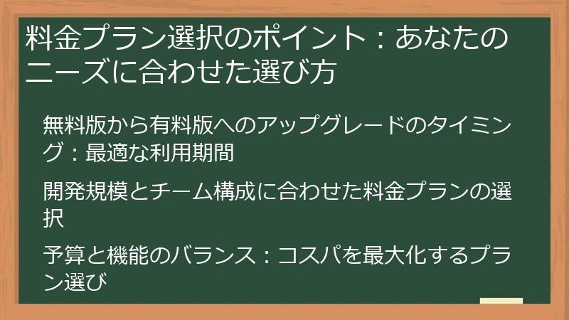 料金プラン選択のポイント：あなたのニーズに合わせた選び方