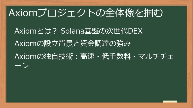 Axiomプロジェクトの全体像を掴む
