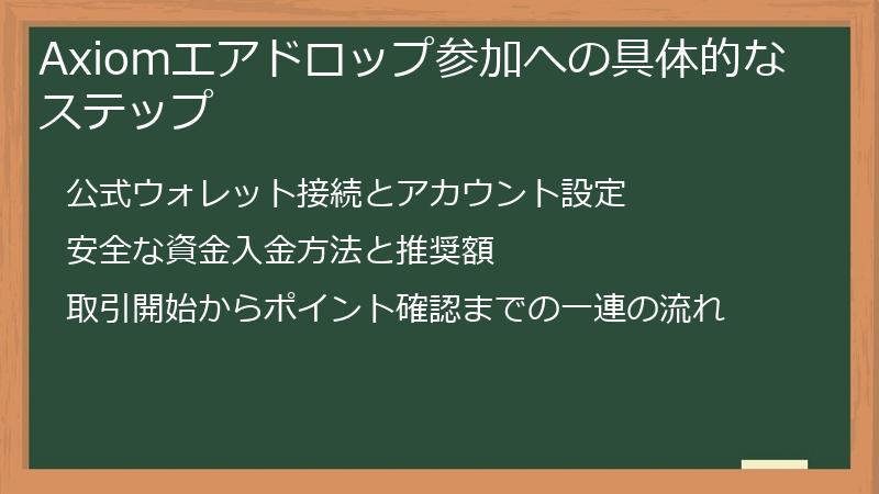 Axiomエアドロップ参加への具体的なステップ