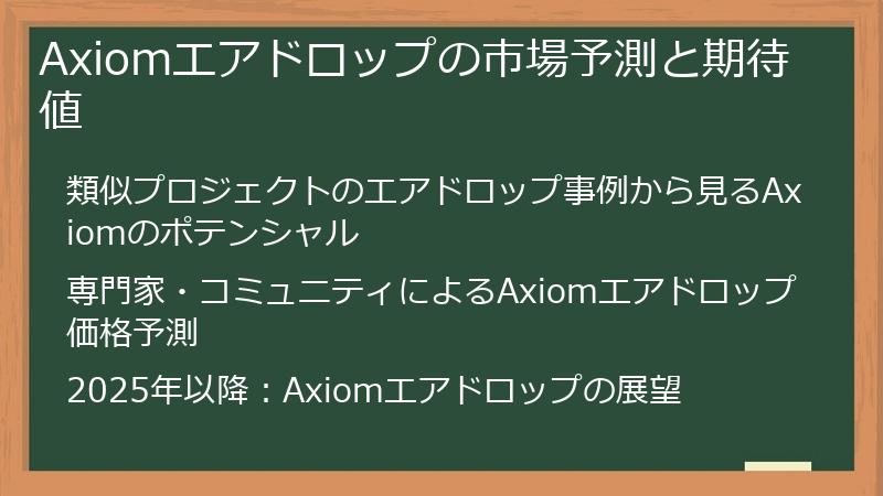 Axiomエアドロップの市場予測と期待値