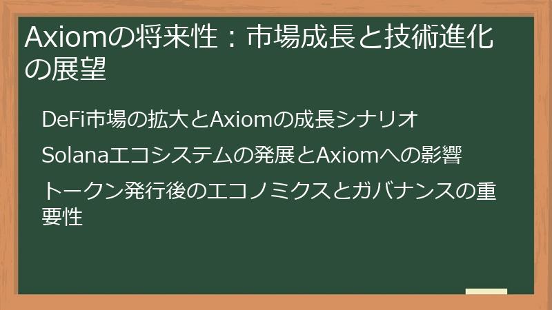 Axiomの将来性：市場成長と技術進化の展望