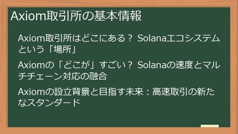 Axiom取引所の基本情報