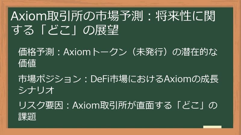 Axiom取引所の市場予測：将来性に関する「どこ」の展望