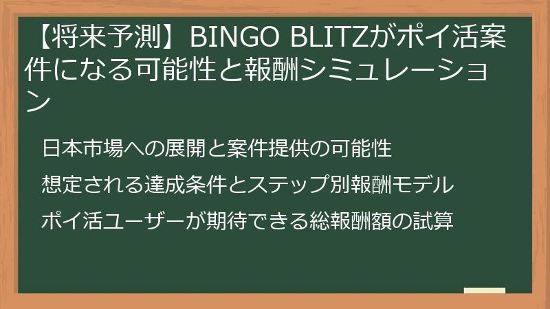 【徹底比較】BINGO BLITZのポイ活案件は？現状・将来性・ポイントサイト別解説 | ポイ活情報広場
