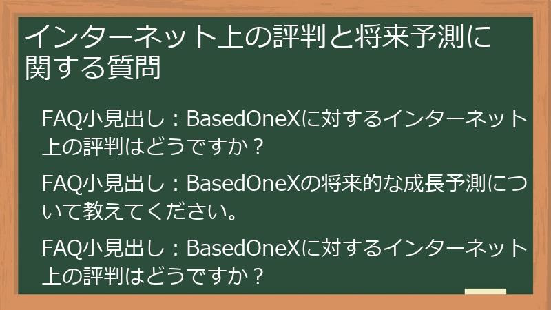 インターネット上の評判と将来予測に関する質問