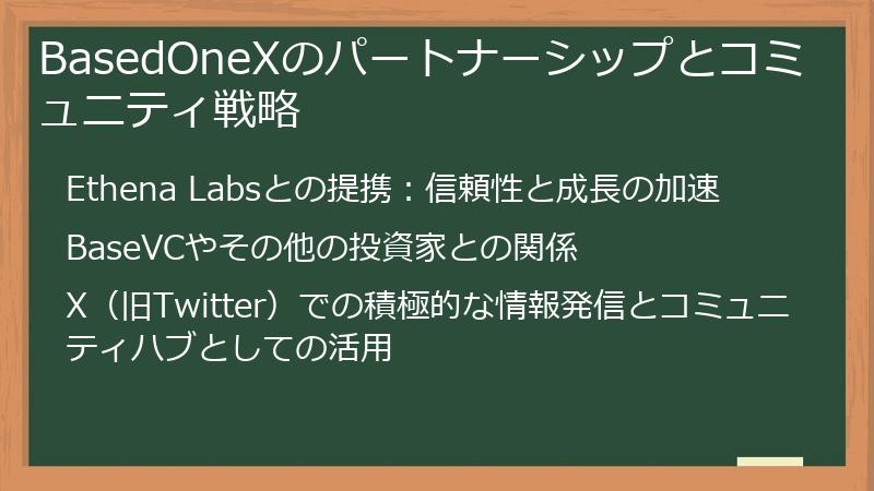 BasedOneXのパートナーシップとコミュニティ戦略