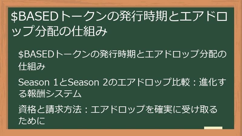 $BASEDトークンの発行時期とエアドロップ分配の仕組み