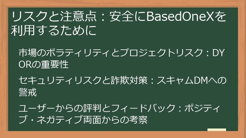リスクと注意点：安全にBasedOneXを利用するために