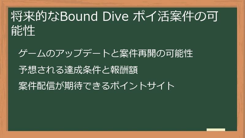 将来的なBound Dive ポイ活案件の可能性
