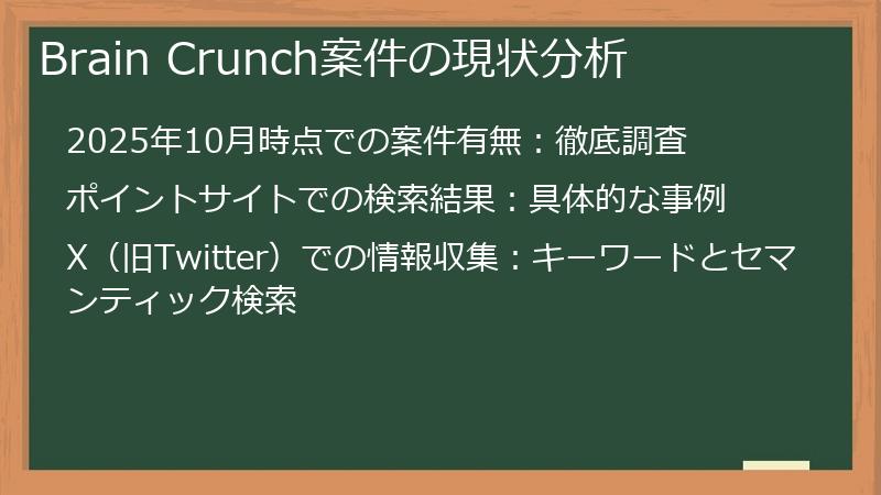 Brain Crunch案件の現状分析