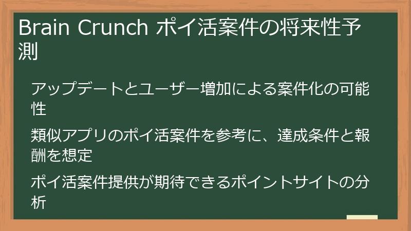 Brain Crunch ポイ活案件の将来性予測