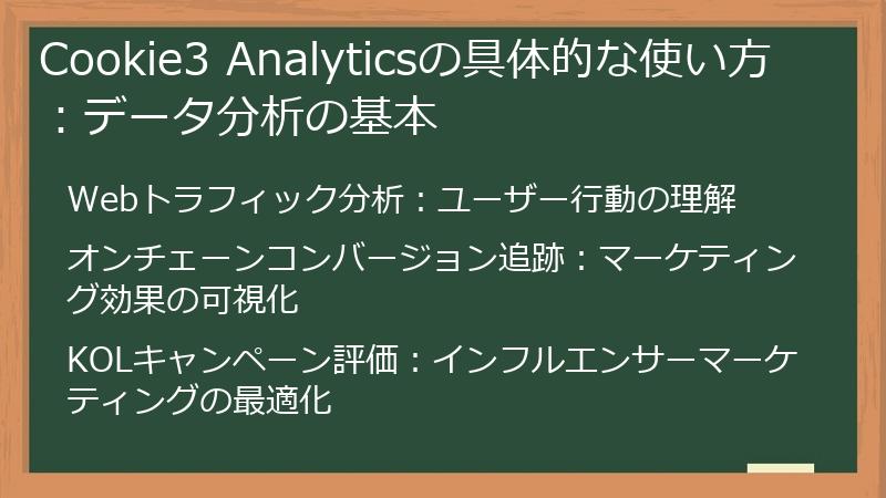 Cookie3 Analyticsの具体的な使い方：データ分析の基本