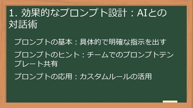 1. 効果的なプロンプト設計:AIとの対話術
