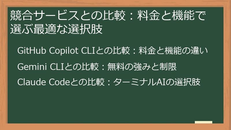 競合サービスとの比較：料金と機能で選ぶ最適な選択肢