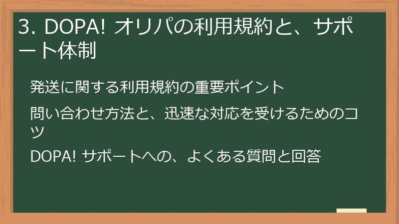3. DOPA! オリパの利用規約と、サポート体制