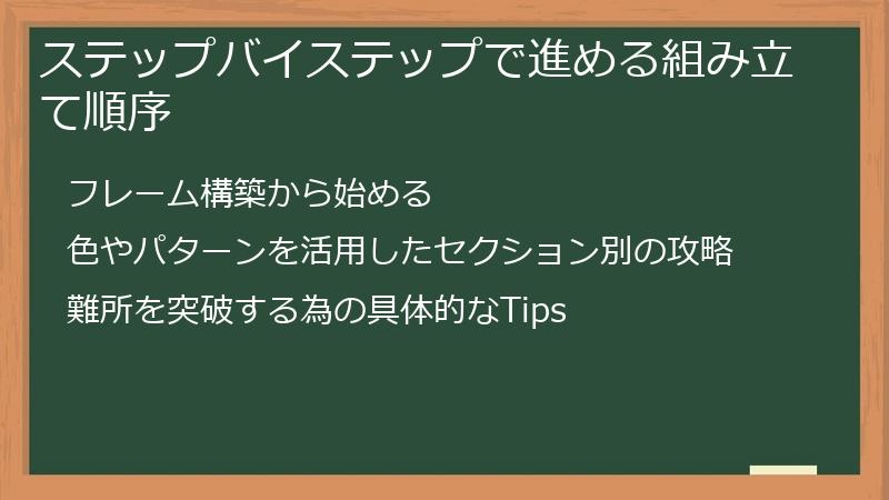 ステップバイステップで進める組み立て順序