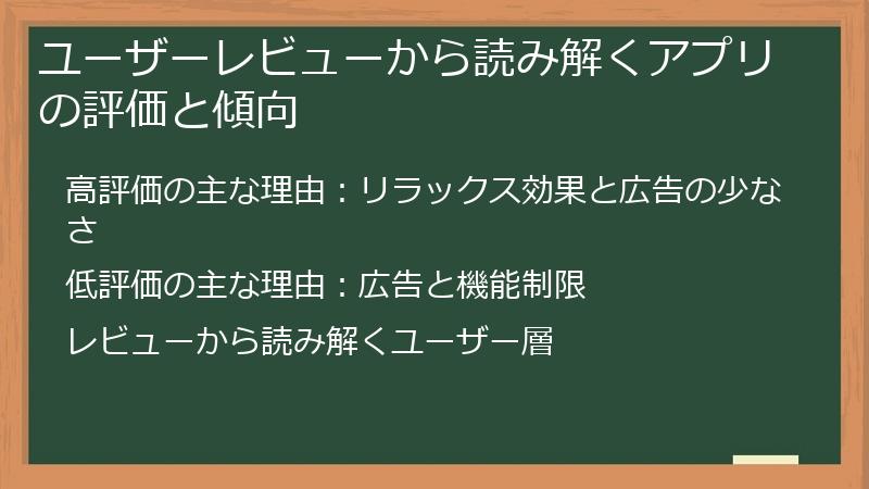ユーザーレビューから読み解くアプリの評価と傾向