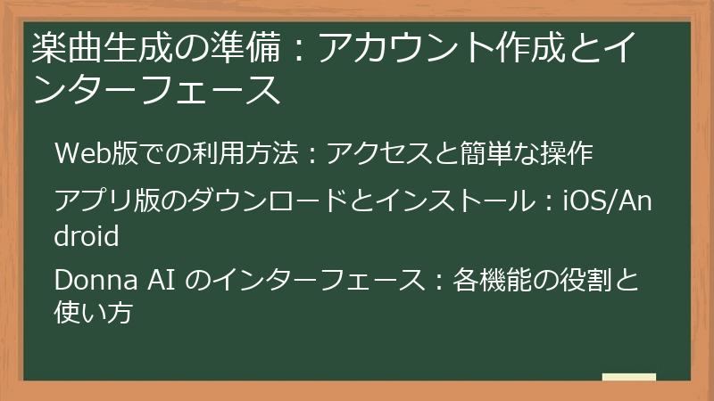 楽曲生成の準備：アカウント作成とインターフェース