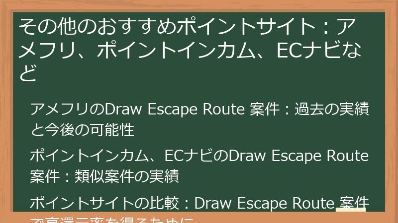 その他のおすすめポイントサイト：アメフリ、ポイントインカム、ECナビなど