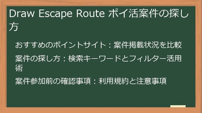 Draw Escape Route ポイ活案件の探し方
