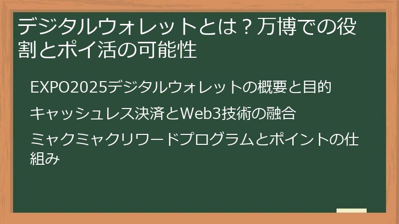 デジタルウォレットとは？万博での役割とポイ活の可能性