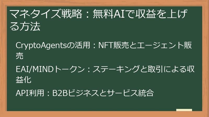 マネタイズ戦略：無料AIで収益を上げる方法