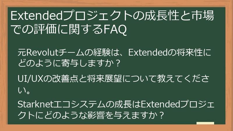 Extendedプロジェクトの成長性と市場での評価に関するFAQ
