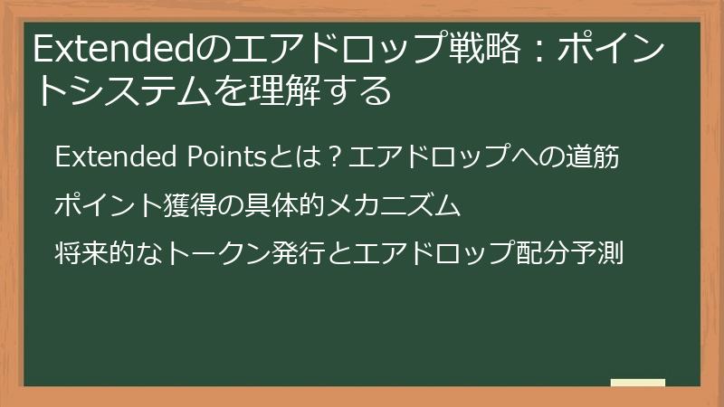 Extendedのエアドロップ戦略：ポイントシステムを理解する